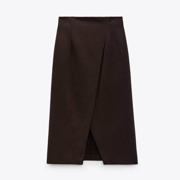 SET ZARA Midi Skirt With Slit and Blouse - Picture 5 of 8